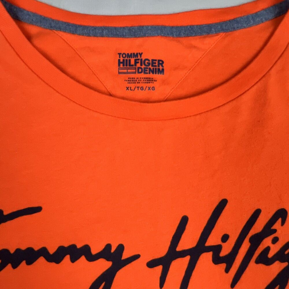 Tommy Hilfiger Denim Retro Flag Patch T-Shirt XL - Picture 4 of 8